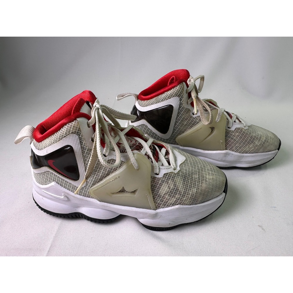 Nike LeBron 19 Sketch PS White‎ Red Black Basketball Shoes DD0421-101 Kids 1.5Y